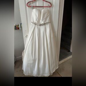 Mel Blue Satin Strapless Wedding Gown